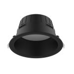 Noxion LED Downlight Hera Dyb Forsænket Sort 15W 1500lm 80D - 827-830-840 CCT | 176mm - Udsnit 150mm